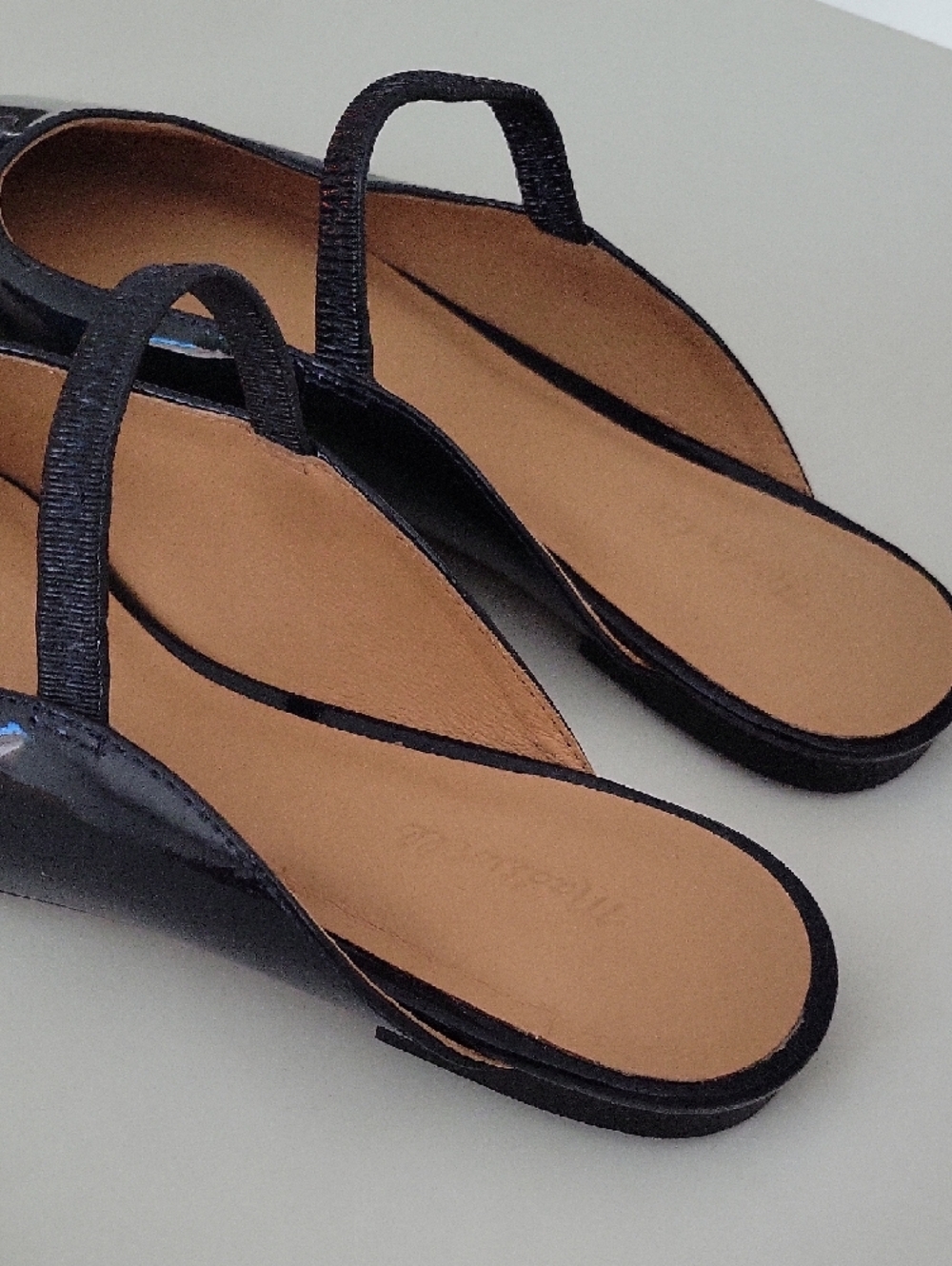 Madewell Navy Blue Patent Square-Toe Mary Jane Mules - Picture 4 of 8